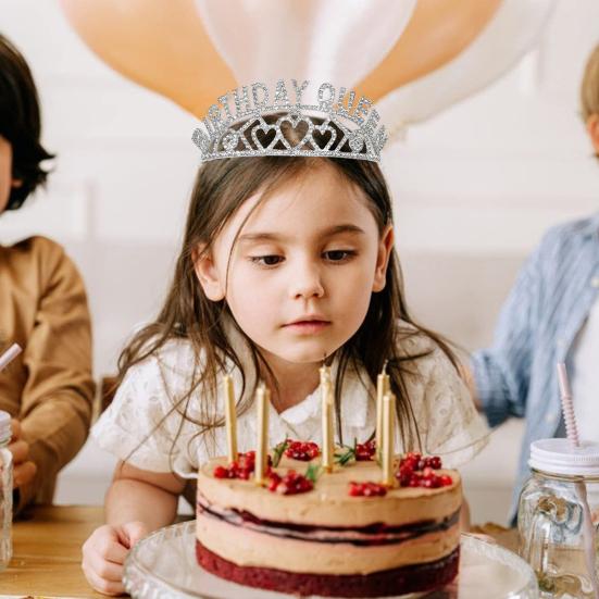 Birthday Queen Tiara Sash Set Rhinestone Cown Comb Happy Birthday Sash Festive Headwear for Women Party Decor