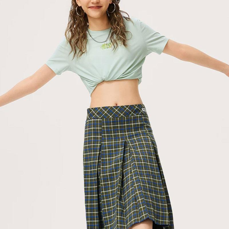 Футболка женская облегающая с коротким рукавом из серии «Li Ning Chinese Culture Series Painting Print», цвет «ледяной зеленый» AHSU330-2