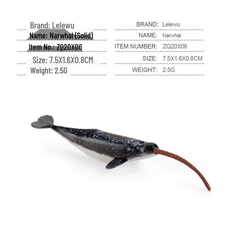 Children's Marine Animal Model Set: Mini Whale, Shark, Dolphin, Turtle, Sea Lion