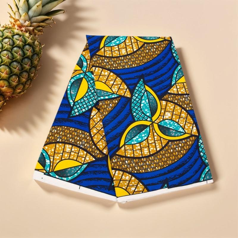 Африканская вощеная печатная ткань 3 ярда Двусторонняя геометрическая печать Полиэстеровая ткань для шитья, рукоделия и украшения дома