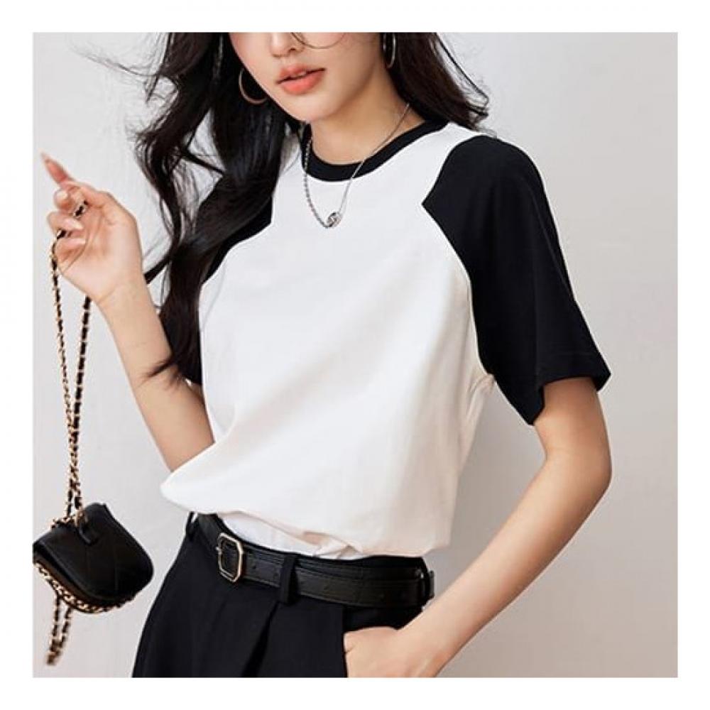 Navava Men Casual Color Block Round Neck ShorT Sleeve T shirT nT1580