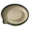 Motoshige Pottery Iwami-yaki Daikon Radish Grating Plate with Non-Slip Silicone Bottom (Approx. 18cm Diameter) - Oribe Style, Made In Japan