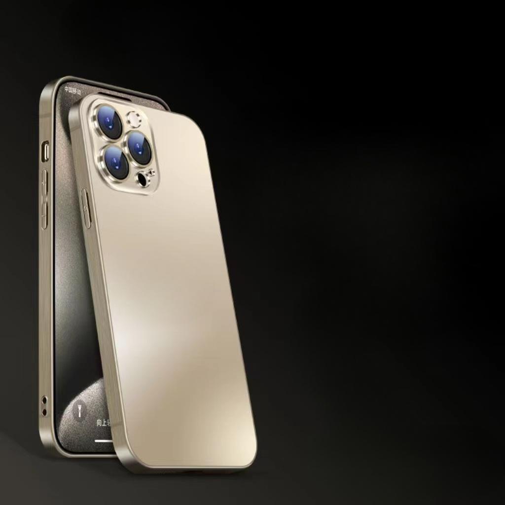 IPhone 16 Титановый Гальванизированный Нано-применимый Чехол для Мобильного Телефона Apple 15 PROMAX 14 Матовый 13 Оригинальная Пленка для Объектива