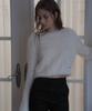 DEHEVE Hairy Flare Sleeve Knit [Ivory]