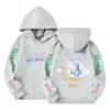 Kids' Long Sleeve Loose Pullover Letter Print Drawstring Hooded Sweatshirt
