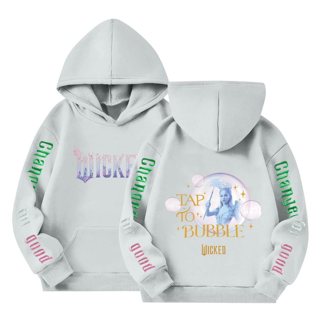Kids' Long Sleeve Loose Pullover Letter Print Drawstring Hooded Sweatshirt