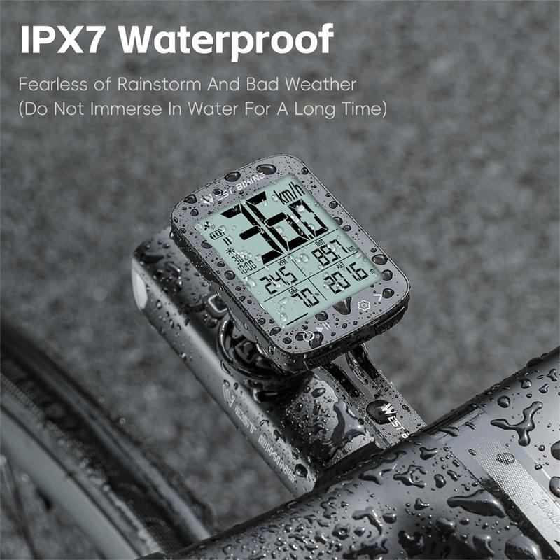 WEST BIKING GPS Bike Computer Wireless Stopwatch IPX7 Waterproof Cycling Odometer Type-C Charge Speedometer Bicycle Accessories2
