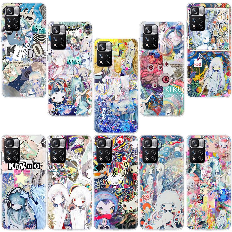 K-KikuoS Art Cute Phone Case For Xiaomi Redmi Note 11 12 14 13 Pro Plus 5G 14S 4G 12S 10 10S 11T Pro 11S 11E Coque Fundas TPU