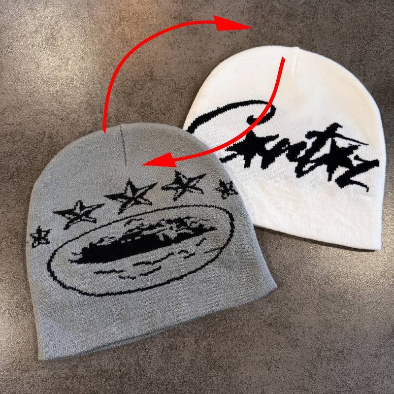 Acrylic Knitted Warm Hat Men Women Letter Print Cold Season Headgear Fall Winter