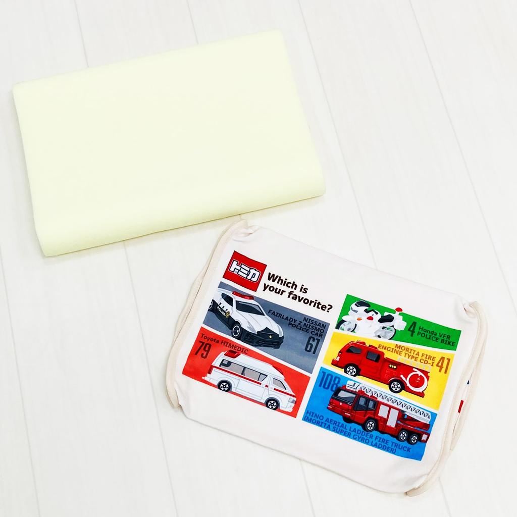 MORIPiLO Tomica Junior Soft Memory Foam Police Fire and Ambulance Micro with Tomica Morishita Pillows Children's Pillow, Low-Profile, Pillow, Car,