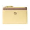 Gucci GG Marmont Iconic Double G Metal Accessories Zipper Closure Leather Key Case Women's Light Yellow with Brown