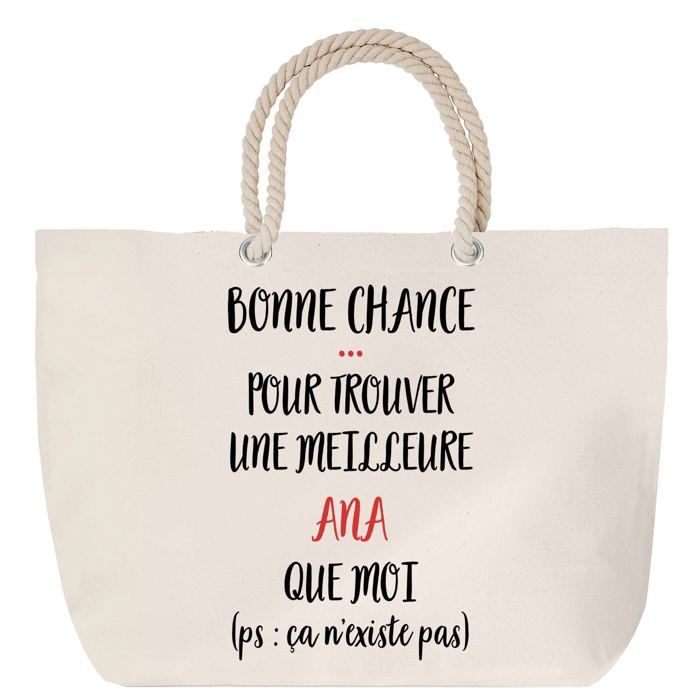 Sac de plage - PLANETEE - Ana - Anse corde - Grand format - Message personnalisé