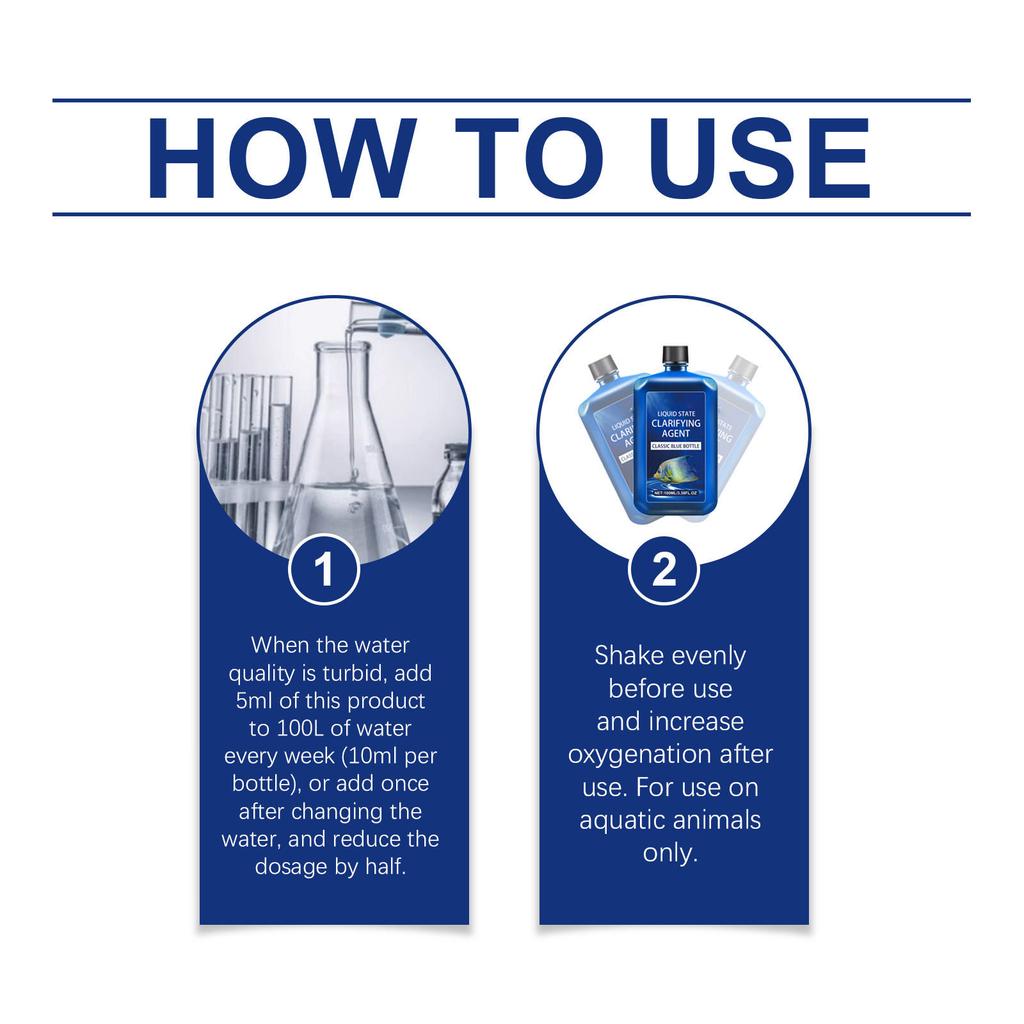 500 мл Осветлитель воды для аквариумов для чистых пресноводных аквариумов и удаления водорослей