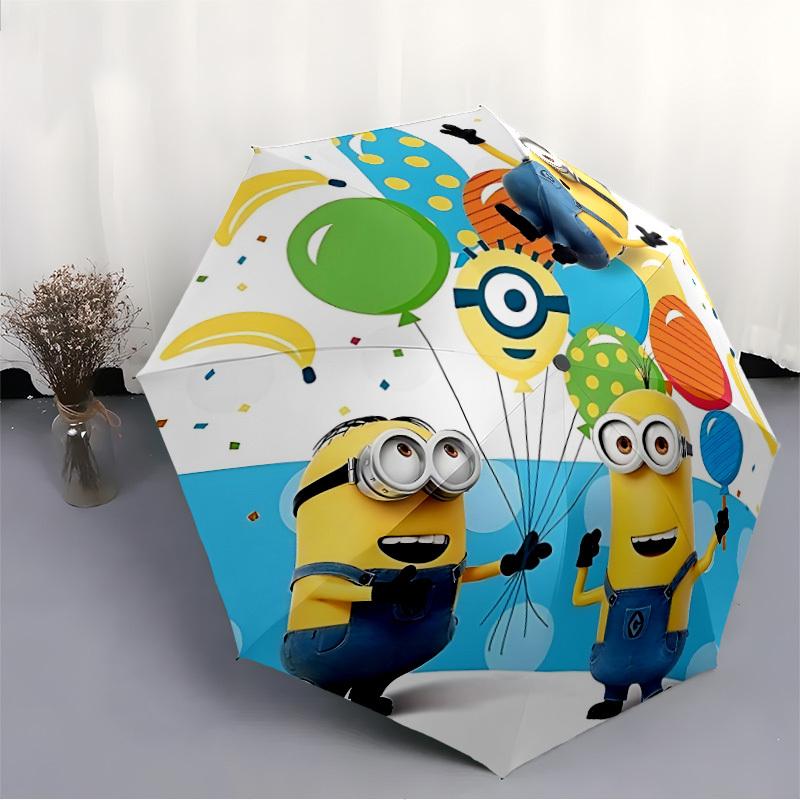 1pc Minion Automatic Umbrella Durable Iron Frame & Plastic Handle, Gift for Men & Women, Sturdy Construction yy250902048