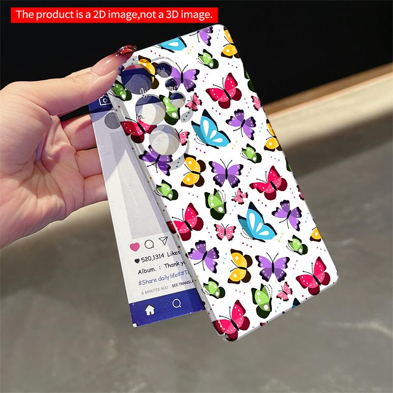 2DFlat Samsung phone case Colorful Butterfly Pattern Phone Case Applicable to Galaxy S22 S23 S24 S25ULTRA S26 A12 A13 A14 A15 A16 A34 A35 A54 A55