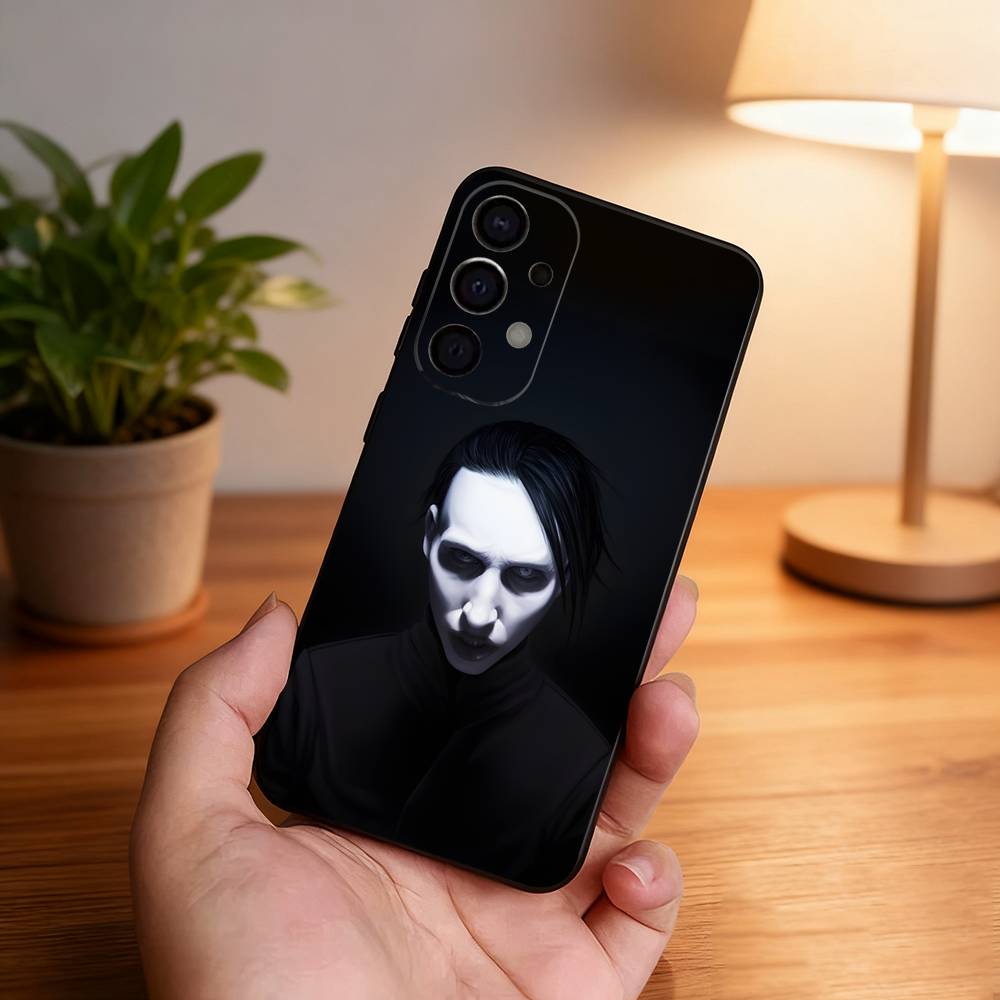 Чехол для телефона Singer M-Marilyn M-Manson Для Samsung S25,S24,S21,S22,S23,S30,Ultra,S20,Plus,Fe,Lite,5G Черный Чехол
