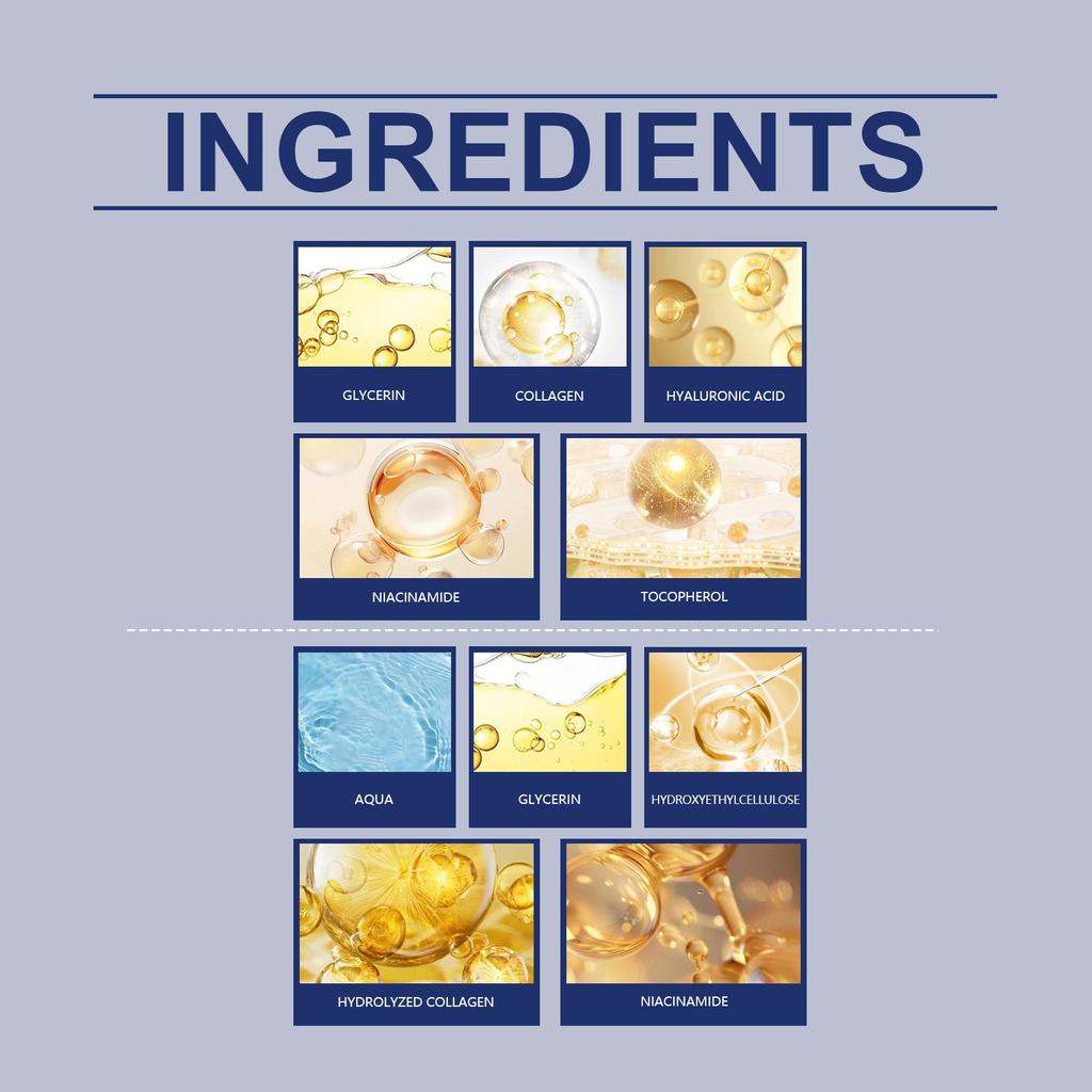 Набор коллагеновых средств для укрепления и увлажнения кожи, повышающий эластичность, увлажняющая коллагеновая маска, сыворотка для лица, 30 мл