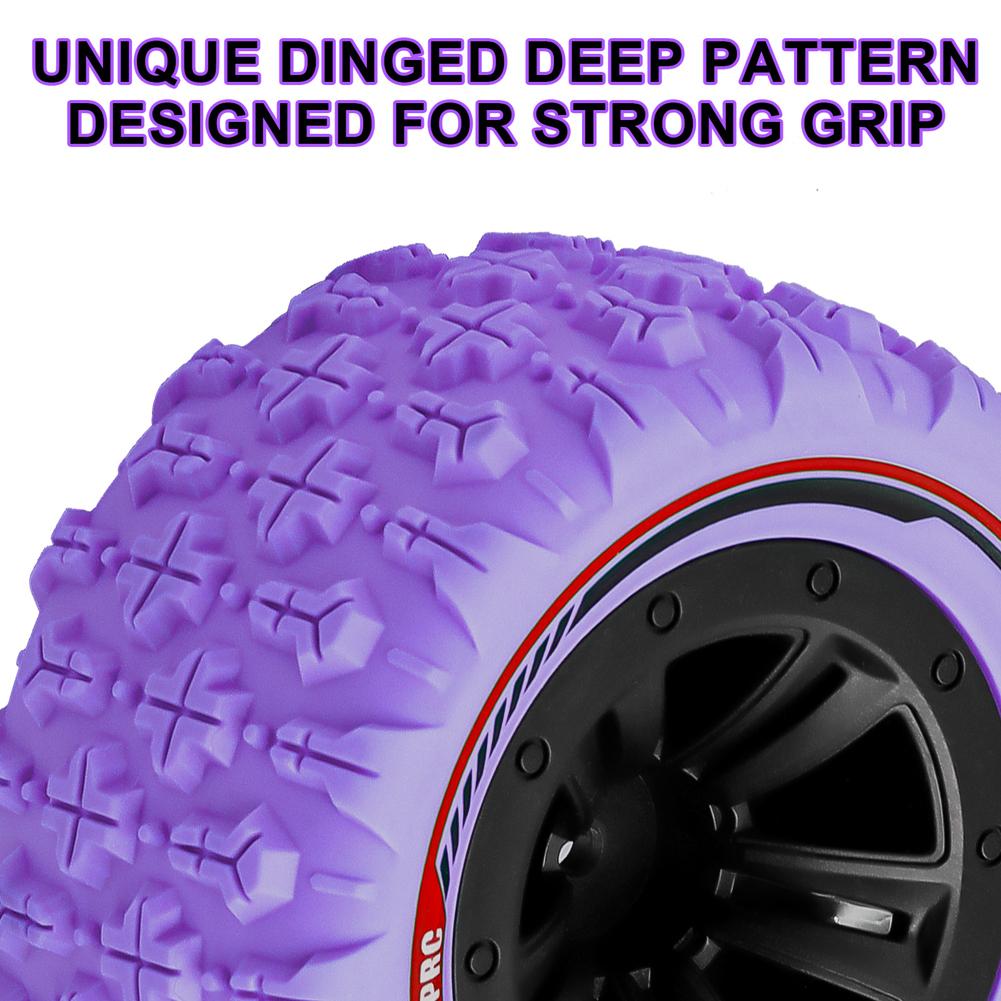 4Pcs 12mm Hex Wheels Tires Swamp Claw Mud Terrain Tires Accessories RC Tires Wheels for 1/14 1/16 RC Car Crawler Buggy Truck