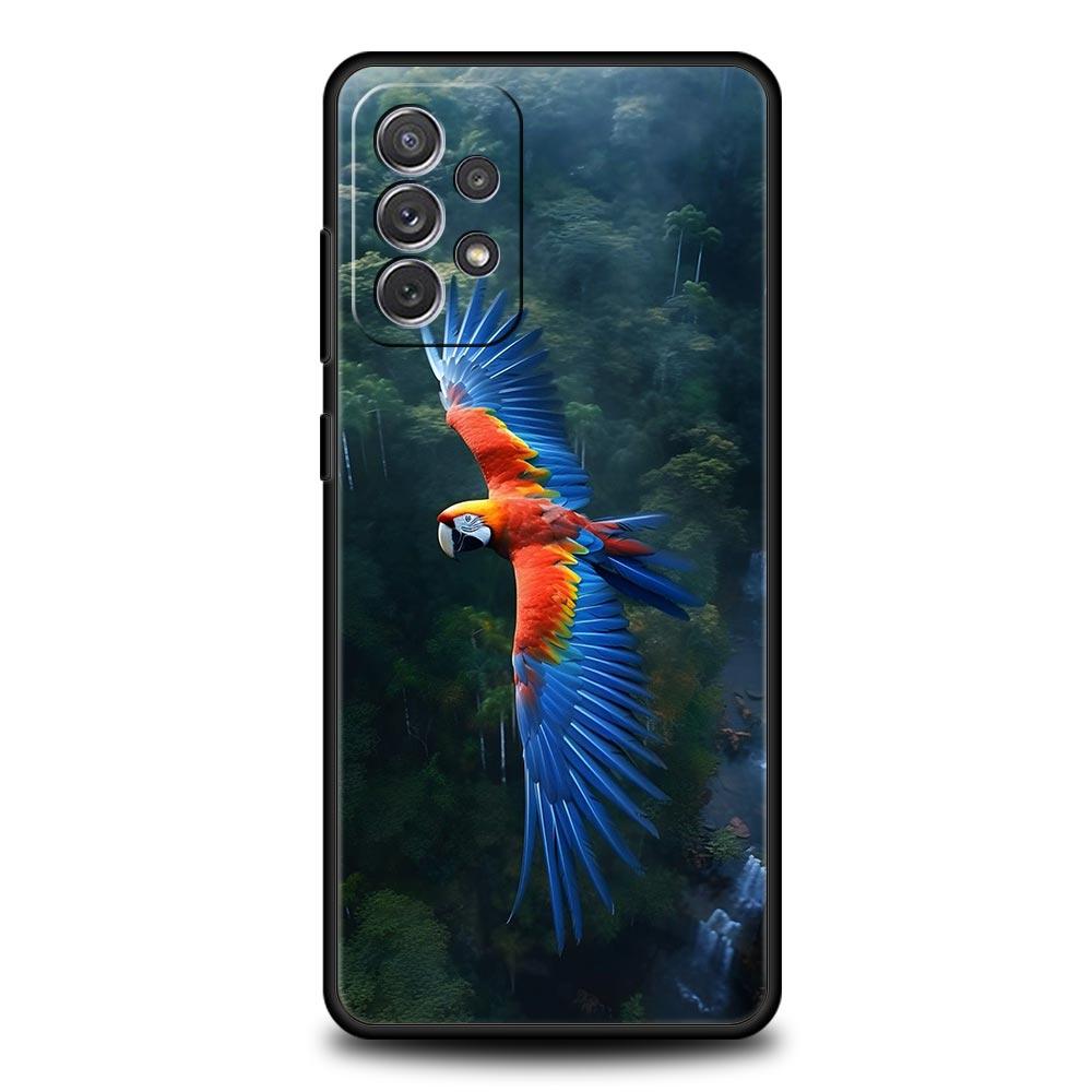 Parrot Bird Phone Case For Samsung Galaxy A17 A07 A55 A35 A25 A15 A05s A33 5G A31 A23 A21s A13 A41 A73 A53 A51 A71 A03s S10Cover