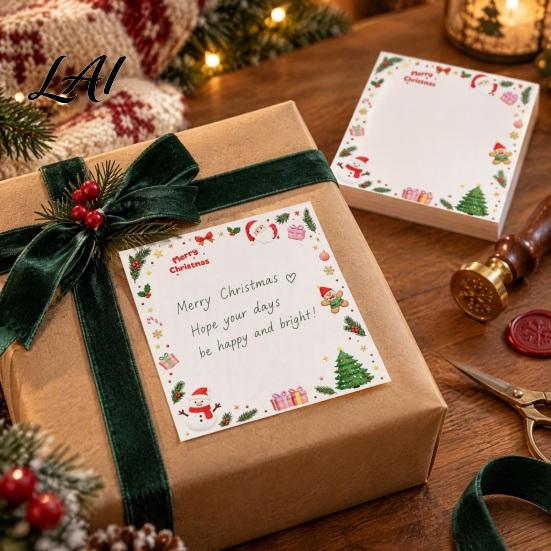 Holiday Gift Ideas for Kids Christmas Themed Note Pad Santa Claus And Snowman Design Portable Creative Stationery Memo Paper Smooth Writing Message