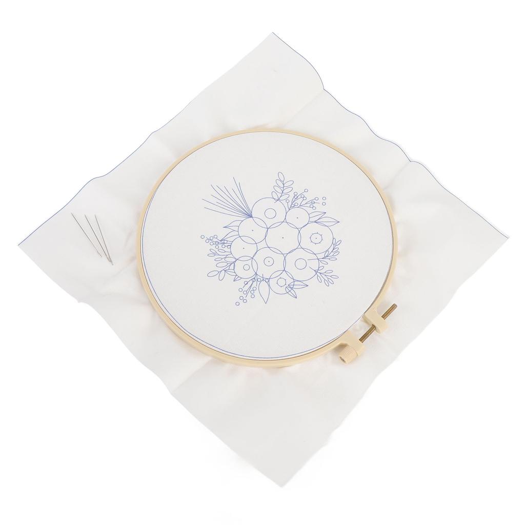 Стартовый набор для вышивки цветов, регулируемые пяльцы с напечатанным узором и инструменты для заправки ниток f