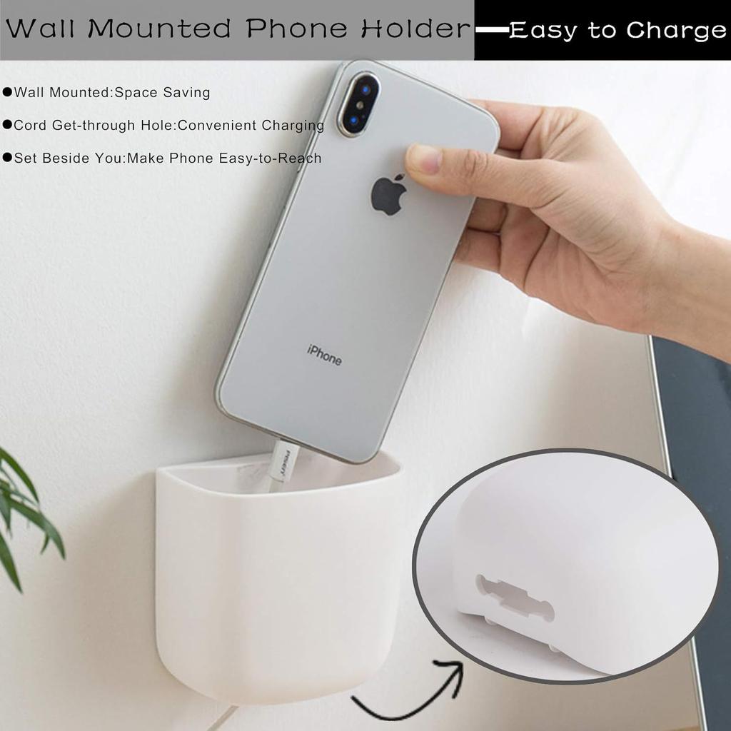 Pencil Holder - Self-Adhesive Wall Mount Pen Cup,Marker Pot,Writing Utensil Storage Organizer for Fridge,Locker,Whiteboard,home and office - White -