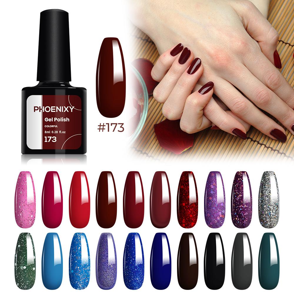 PHOENIXY, 20 шт., 8 мл/бутылка, набор гель-лаков для ногтей, замачиваемый УФ-гель, УФ-светодиодный лак для ногтей, маникюрный набор гелей для ногтей