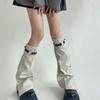 Женские грелки на ноги Harajuku с пряжкой из кожи, с панковскими боковыми пуговицами, широкие, расклешенные, для ботинок, длинные носки на икры, уличная одежда