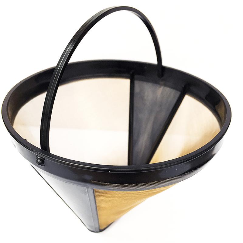 Coffee Filter Washable Reusable Coffee Maker Machine Cone Shape Fine Mesh 10-12 Cup Coffee Filter