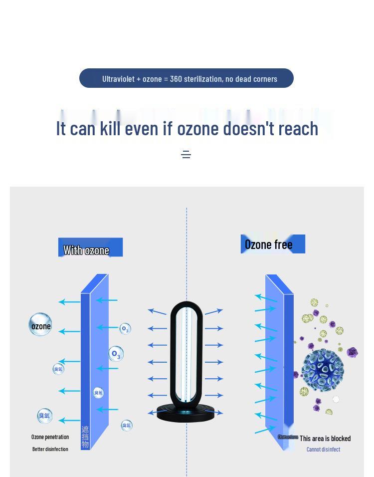 Portable UVC Ozone Germicidal Lamp for Home and School: Ultraviolet Mite Removal and Deodorization