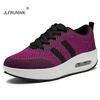 Кроссовки Женские Обувь для ходьбы Воздушная подушка Удобные Дышащие Уличная Повседневная обувь Толстая подошва Увеличение роста Шнуровка