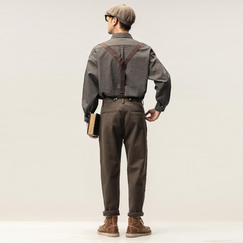 Мужские шерстяные свободные повседневные брюки в стиле ретро в британском стиле панк - комбинезон Four Seasons Trendy