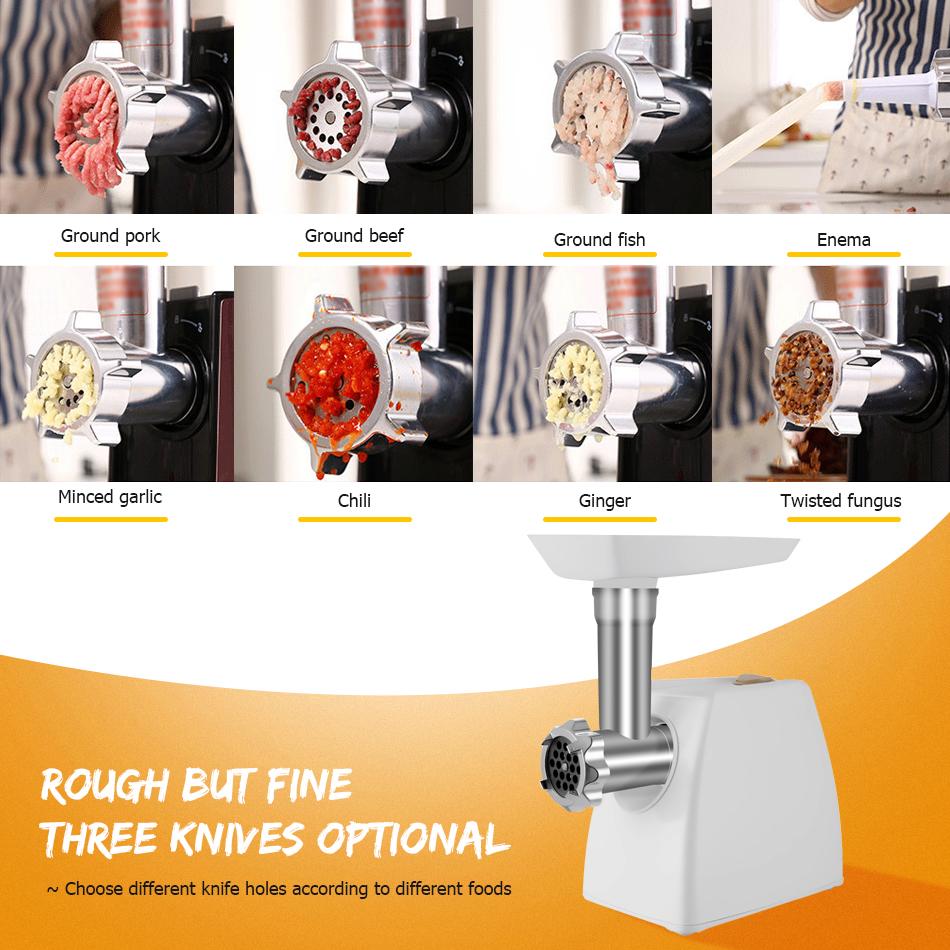 High Power Electric Meat Grinder Heavy Duty Meat Mincer Home Sausage Stuffer Meat Mincer Kitchen Food Processor 800W