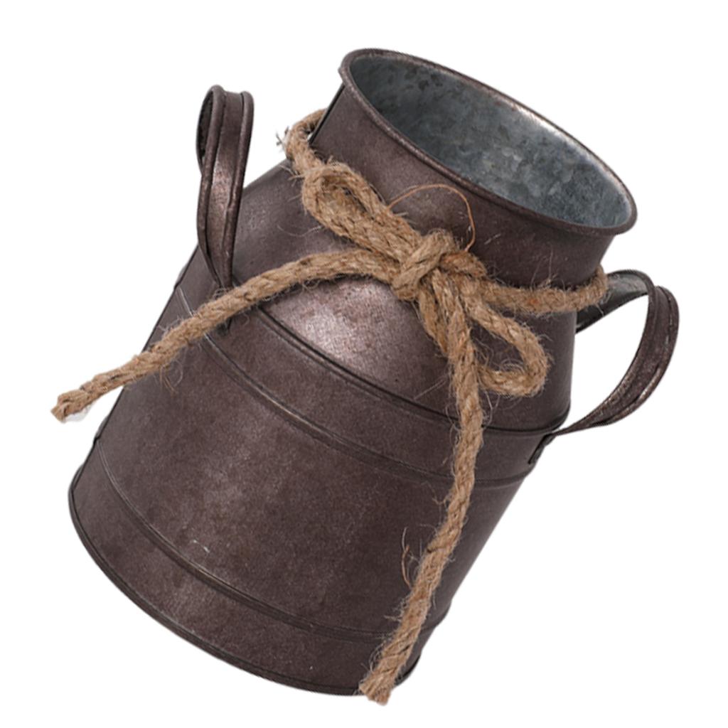 Французская деревенская элегантность, железная ваза для цветов, маленькая примитивная фермерская кувшинка, молочник для цветочных композиций, деревенская ваза