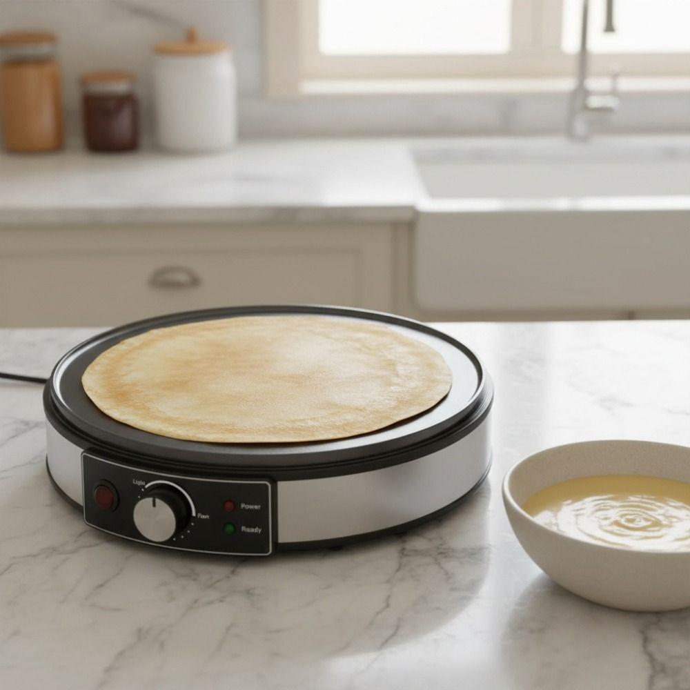 Aluminum Electric Crepe Maker Round Electric Grilling Pan Electric Pancake Machine Breakfast