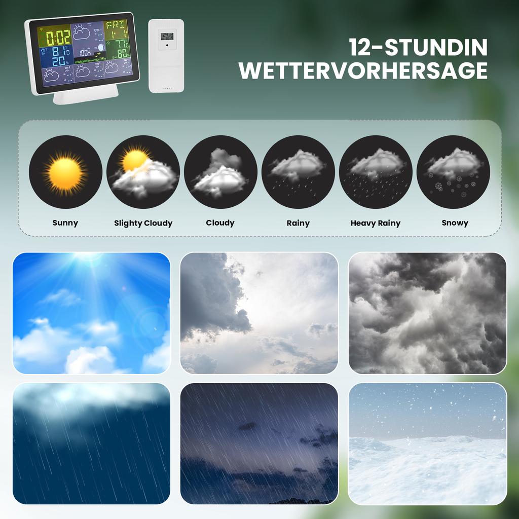 Умная метеостанция WIFI с наружным датчиком/7-в-1 метеостанция с погодой