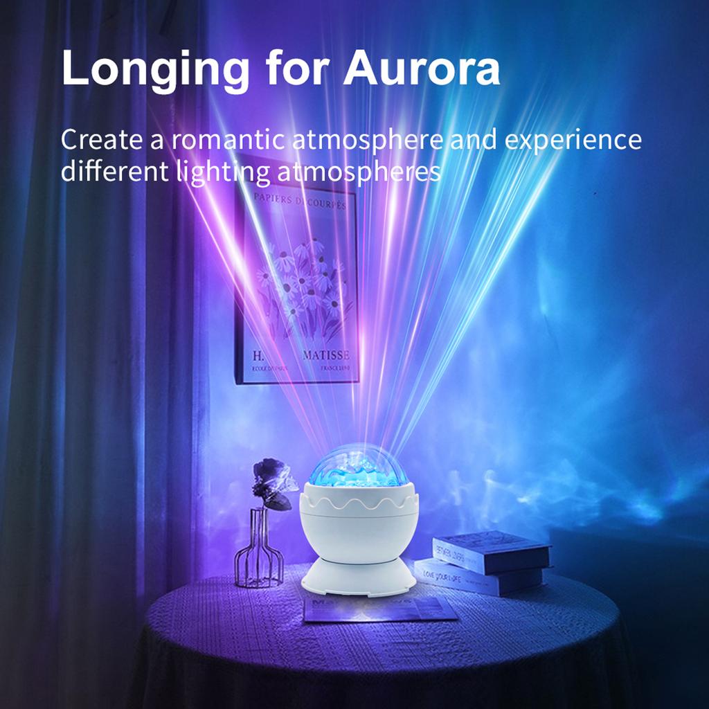 Ocean Wave Ceiling Projector 2-In-1 Galaxy Projector Lamp Aurora Night Light Dinosaur Egg Shape Mood Ambient Lighting for Party