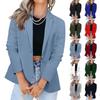 Женский однотонный повседневный кардиган с длинным рукавом и карманом, повседневная куртка, пиджак