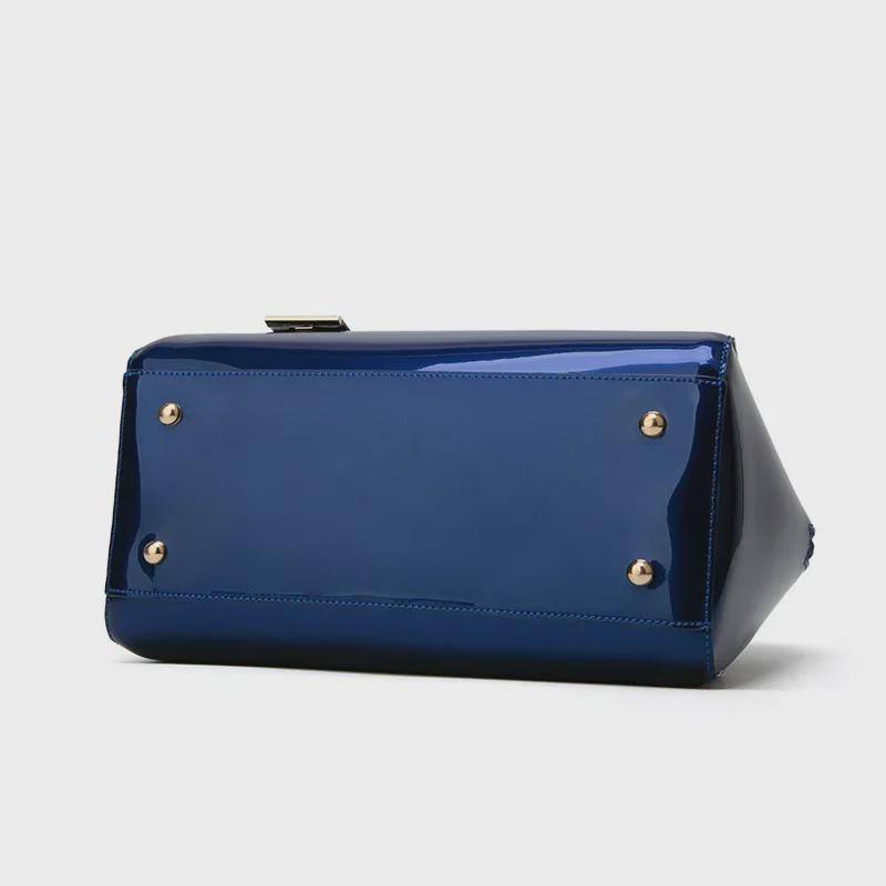 Shiny Bridal Bags: European & American All-Match Patent Leather Handbags - Textured Crossbody Shoulder Bags for Women