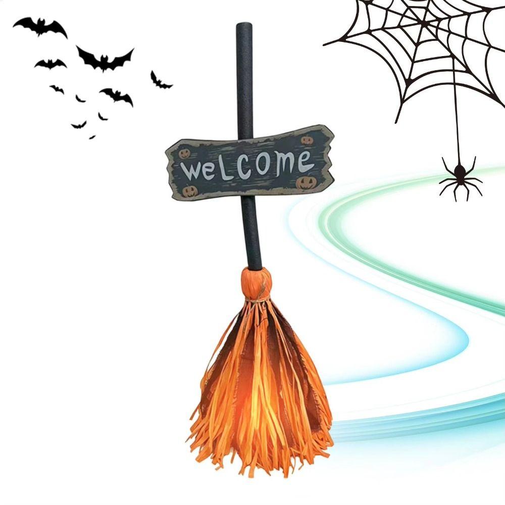 Sound Activated Animated Witch Broom Electric Rotating Haunted Dancing Broom Indoor Outdoor