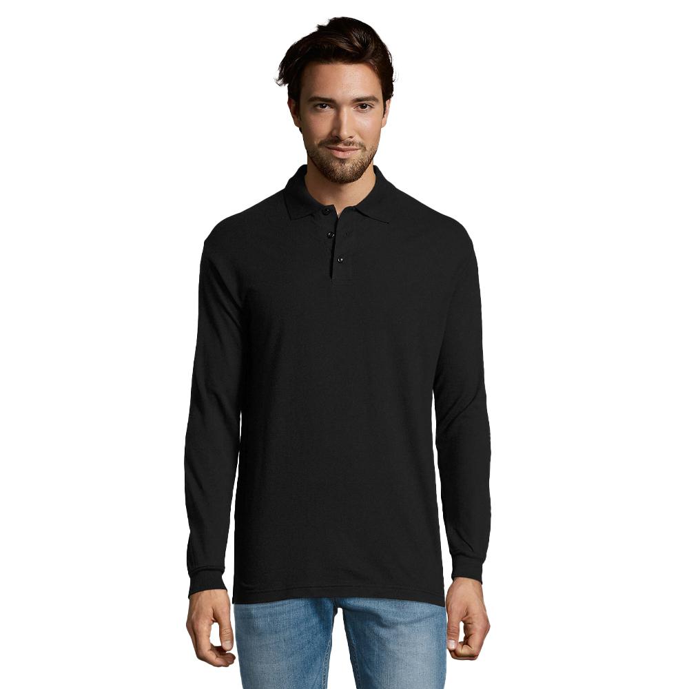 Mens Star Long-Sleeved Polo Shirt