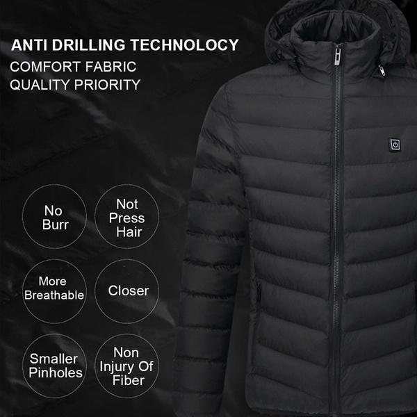 Обновление Мужская Зимняя Подогреваемая USB Пальто С Капюшоном Регулируемая Терморегулирующая Одежда Зимняя Куртка Мужская (Регулируемый контроль температуры с тремя стойлами)