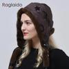 Новая шапка-ушанка из норки, теплая меховая шапка высокого качества, красивая подкладка с вышивкой, элегантная женская шапка-домо, шапка-домо, русская шапка