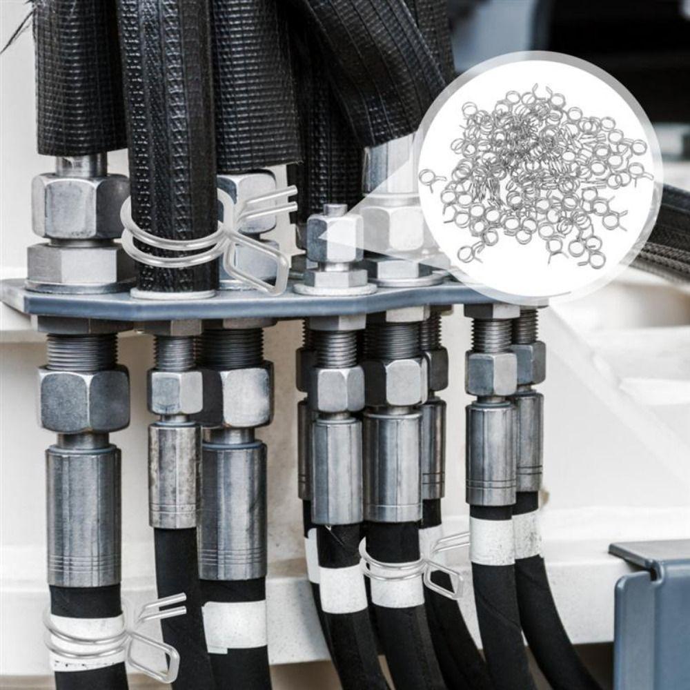 10Pcs/set Spring Clips Pipe Clips Fuel Line Tube Spring Clips Durable Hose Clamp  Motorcycle Scooter