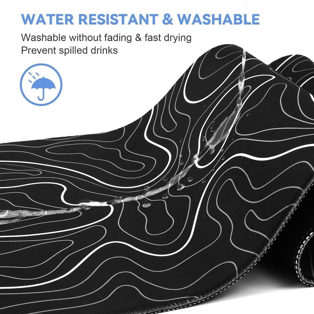 Сшитые края, большой линейный узор, коврик для игровой мыши, коврик для мыши, коврик для стола, черный, белый цвет