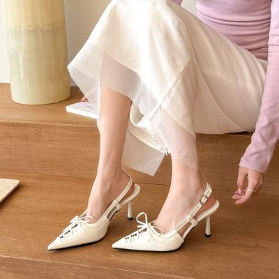 Нишевый дизайн! Женские новые фиолетовые туфли-стилеты с острым носком и открытой пяткой