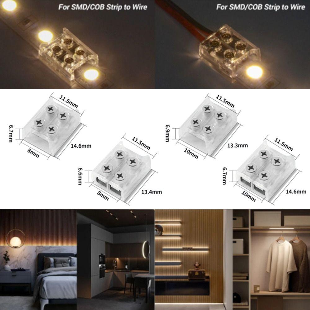 Пряжки для светодиодной ленты PP 8 мм 10 мм COB Клеммные аксессуары Зажимная муфта для светодиодной ленты
