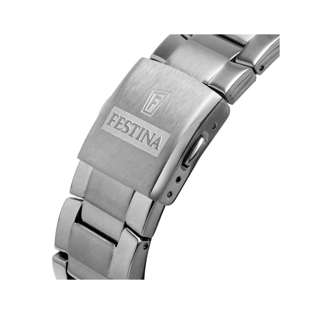 FESTINA Спортивный хронограф из нержавеющей стали с синим циферблатом, кварцевые мужские часы F20463-2 100M