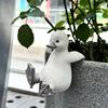 Фигурка белого утенка, полимерная статуэтка утки, обниматель для цветочного горшка, статуэтка утки для края кашпо, для горшечных растений, аквариума