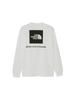The North Face Long Sleeve Cut and Sew Back Square Logo XXL Tee, White/Black,